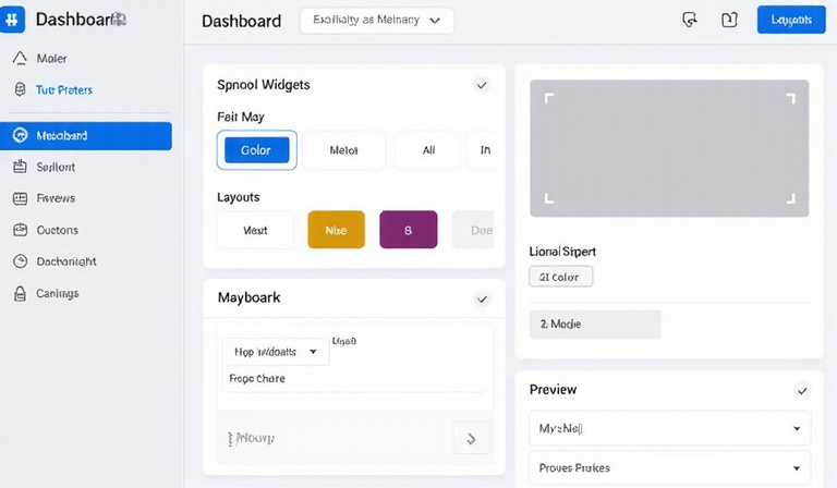 Dashboard testreszabási felület